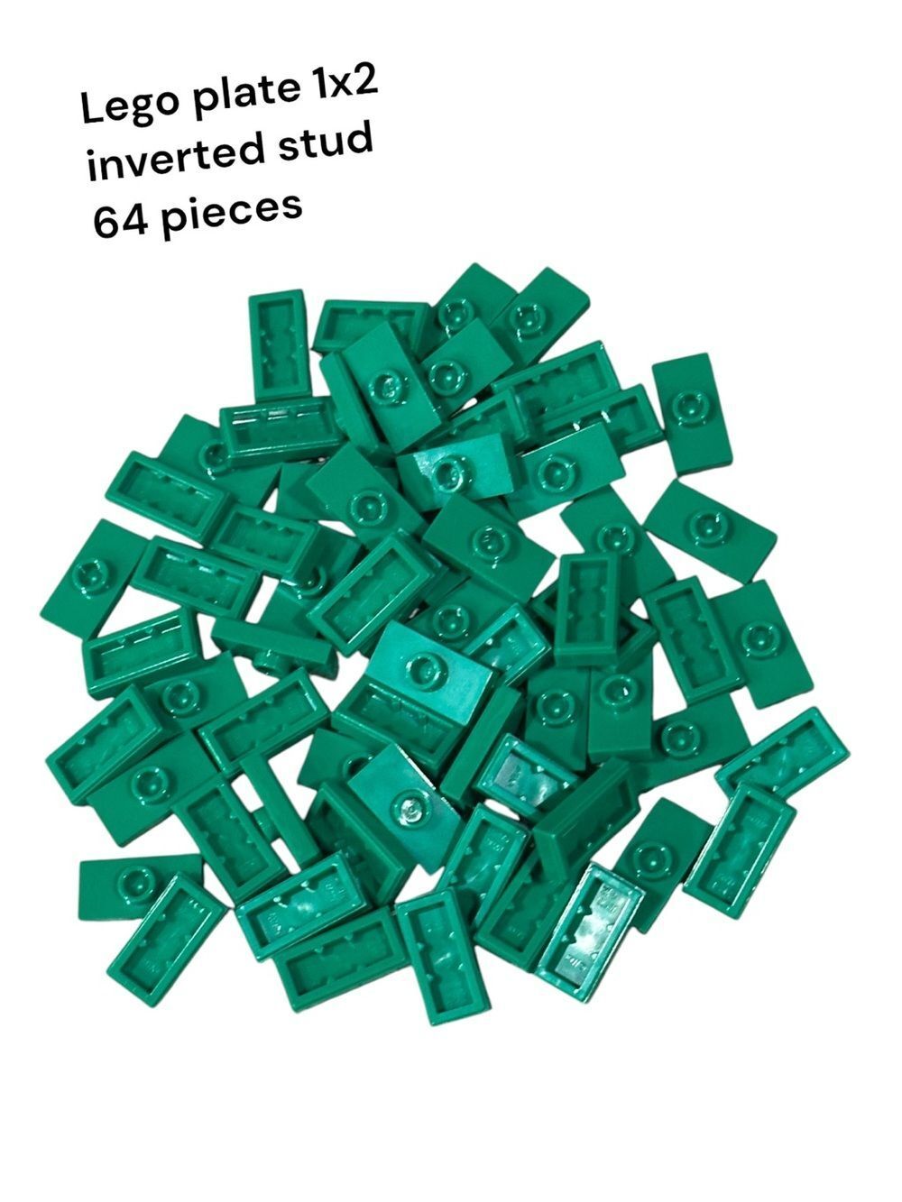 LEGO 1x2 Inverted Stud Plate - Green (64 Pieces)